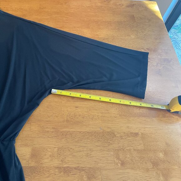 Size Large H&M little black faux wrap dress with 3/4 sleeves - Picture 7 of 11